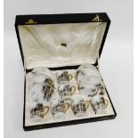 Japanese porcelain cased coffee set comprising six cups and six saucers in a fitted case
