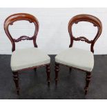 Pair of upholstered balloon back chairs, 91 x 50cm, (2)