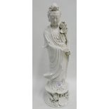 Large Blanc de Chine standing figure of Guanyin, 62cm high