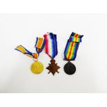 WWI group of three medals to include War, Victory and 1914 Star awarded to 22045 Sapr DC Grant,