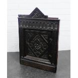 Small dark oak corner cabinet, 64 x 45cm