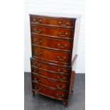 Mahogany tallboy chest, 139 x 65cm