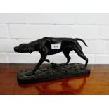 Russian black cast iron figure of a dog, impressed makers marks circa.1978, 31 cm long