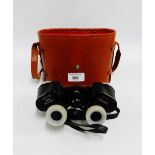 Pair of Tohyoh binoculars in a leather case