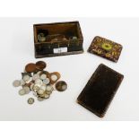 A collection of pre decimal coins to include sixpences, etc contained within a leather box