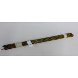 Collection of twenty one brass stair rods ranging in size from 60cm - 76cm, (21)