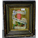 Sutton's Autumn Catalogue framed coloured advertising print, 19 x 26cm