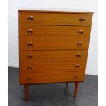 Retro teak six drawer chest by Schreiber, 103 x 75cm