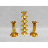 Collection of three gilt plaster candlesticks, tallest 35cm, (3)