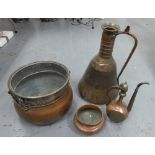 Collection of Middle Eastern copper and brass wares, (4)