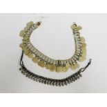 Two North Indian white metal jewellery chains (2)
