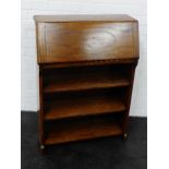 Early 20th century oak bookcase with a fall front, 93 x 66cm