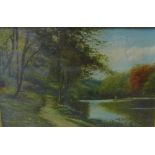 Early 20th century Scottish School "Fishing on a Perthshire River" Oil-on-Canvas, signed