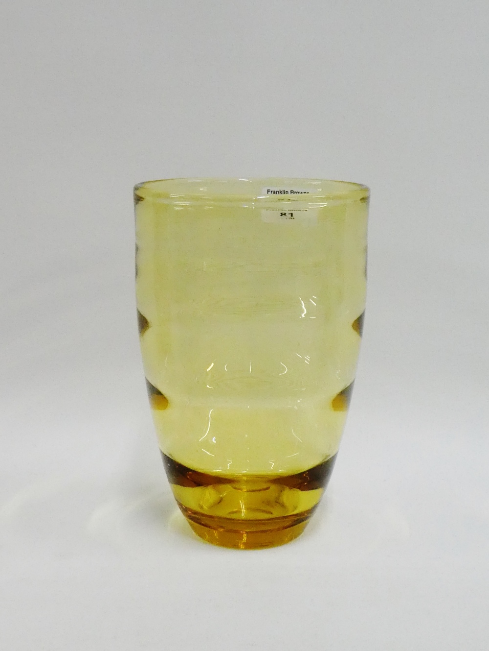 Whitefriars amber glass vase, 20cm high