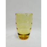 Whitefriars amber glass vase, 20cm high