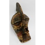 Songye mask, Kifwebe, with painted wooden mask, 43cm long