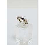 9 carat white gold sapphire set eternity ring UK ring size J