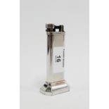 Dunhill engine turned and silver plated lighter,10cm high