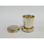 Contemporary silver collapsible cup, Edinburgh 1991, possibly by Orkneyinga Silversmiths