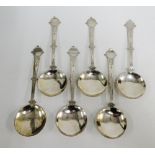 Set of six Epns Aesthetic Movement style spoons (6)