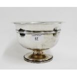 George VI silver presentation bowl on circular pedestal foot, London 1939 13 x 20cm