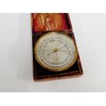 Short and Mason Ltd, London ships barometer in leather fitted case, glass (a/f)