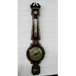 Mother of pearl inlaid wall barometer, the silvered dial inscribed Millar of Leith