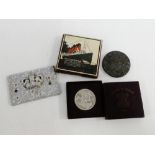 R.M.S Lusitania (German) medal, together with a Festival of Britain, 1951 Crown Coin and an