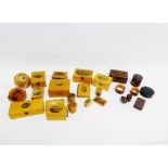 Large collection of Tartan ware and Mauchline ware, the Tartan ware includes a McDonald cotton reel,