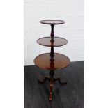 Mahogany three tier dumb waiter, 108 x 54cm