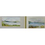 Nancy Alison, 20th Century School, companion pair of 'Mountain and River Landscape' Watercolour