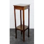 Mahogany two tier plant stand, 88 x 30cm