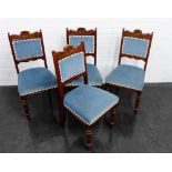 Set of four mahogany framed chairs with upholstered backs and seat, 97 x 48cm, (4)