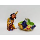 Shorter & Son's Jester Toby jug, together with a Falcon ware fruit and leaf moulded bowl, (2)