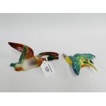 Beswick Kingfisher wall plaque, together with a Staffordshire duck wall plaque, largest 15cm