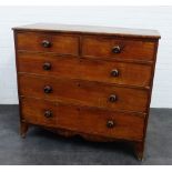 19th century mahogany chest, the rectangular top over two short and three long drawers, 117 x 120cm