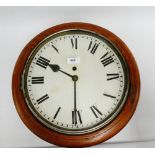 Mahogany framed wall clock, the circular dial with Roman numerals, 40cm diameter