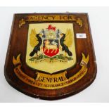 Early 20th century oak wall plaque 'Agency for General Accident, Fire and Life Assurance Corporation