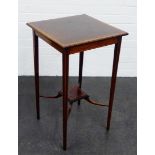 Edwardian mahogany and inlaid side table on square tapering legs, 72 x 44cm