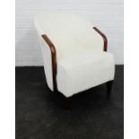 Contemporary cream upholstered tub chair, 79 x 66cm