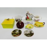 Mixed lot to include a Carlton ware jug, dish, Portmeirion jug, Sylvac Beetroot pot, pot lids,