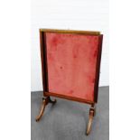 19th century mahogany framed screen, 92 x 56cm