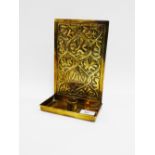 Alexander Ritchie, Iona brass wall candle sconce, the backplate embossed with Viking Ship motif