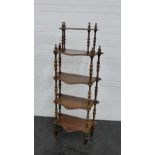 Mahogany five tier whatnot, 133 x 53cm