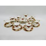 Royal Albert 'Old Country Roses' teaset, comprising six cups, six saucers, six side plates, cream