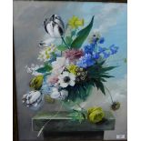 A. Chaplin 'Still Life' Watercolour, signed, in a glazed giltwood frame, 50 x 62cm