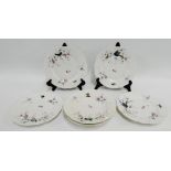 French porcelain dessert service, retailed by E. Malgat, the white glazed service painted with