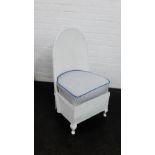 White painted Lloyd Loom style chair, 88 x 46cm