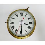 Smith's Industries Limited circular brass mounted wall clock, circa 1968, 28cm diameter