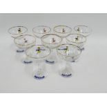 Set of nine vintage Babycham glasses, (9)